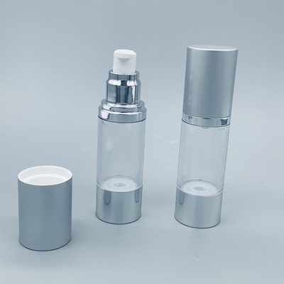 Kosmetisches Verpackenlotionswesentliches der silbernen transparenten luftlosen Lotionspumpflasche pp.